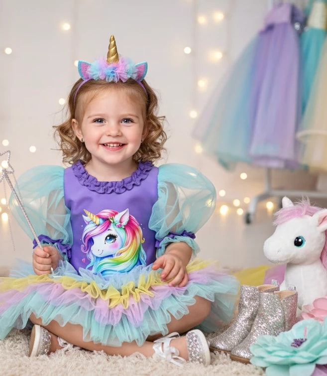 Unicorn Kız Çocuk Elbisesi - ipeqakids – kız çocuk elbisesi