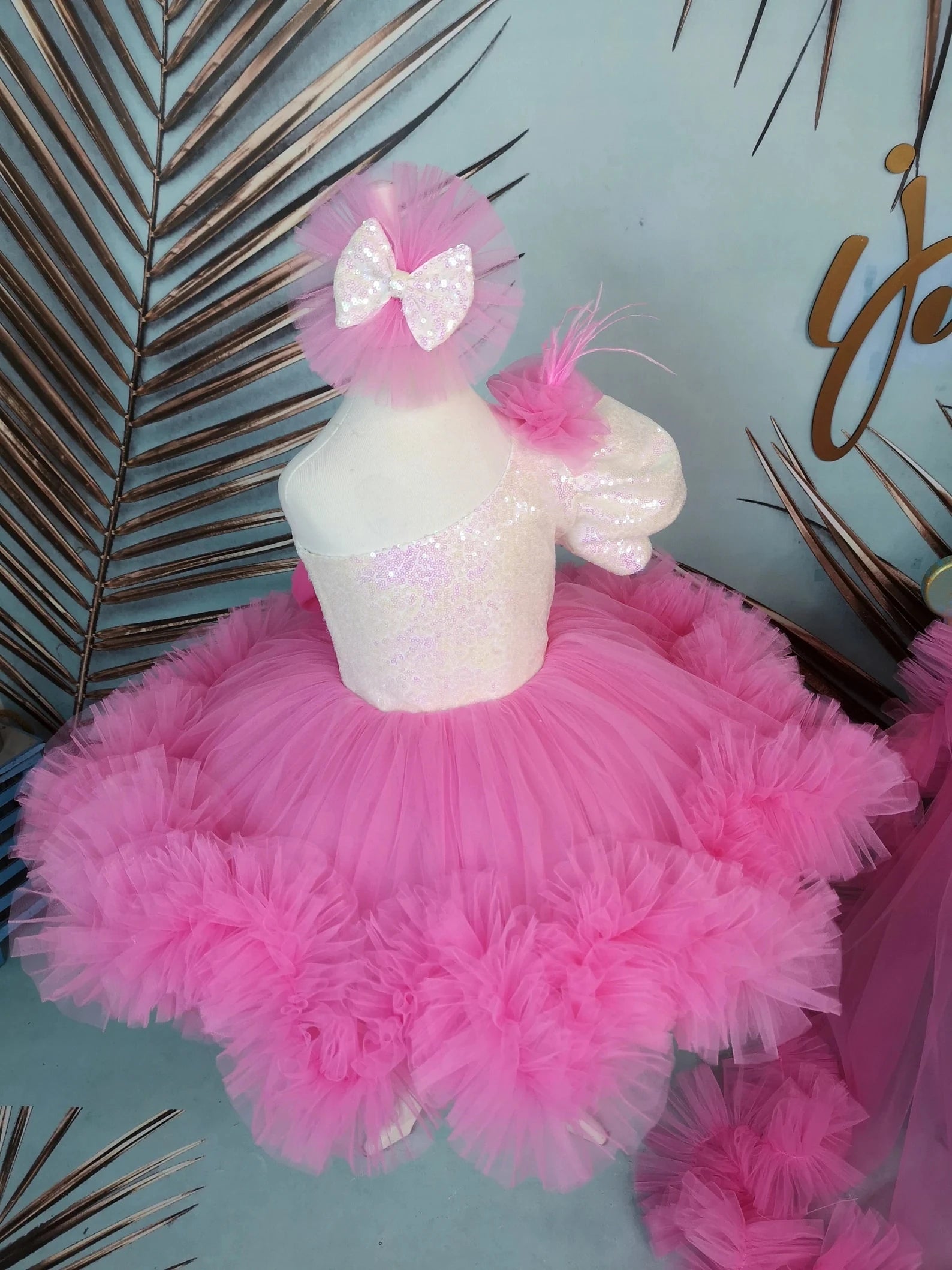 Şeker Pembe Kız Çocuk Elbisesi - Bebek Doğum Günü Abiye - İpeqakids – kız çocuk elbisesi