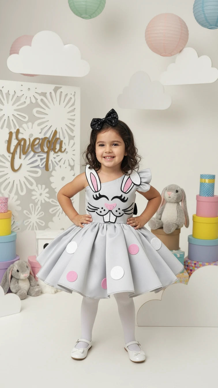 Tavşanlı Kız Çocuk Abiye - Bebek Parti Kostümü - ipeqakids – kız çocuk elbisesi