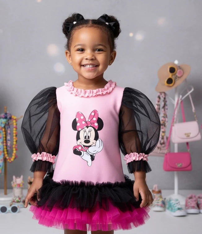 Pembe Mİnnie Mouse Kız Çocuk Elbisesi - ipeqakids – kız çocuk elbisesi