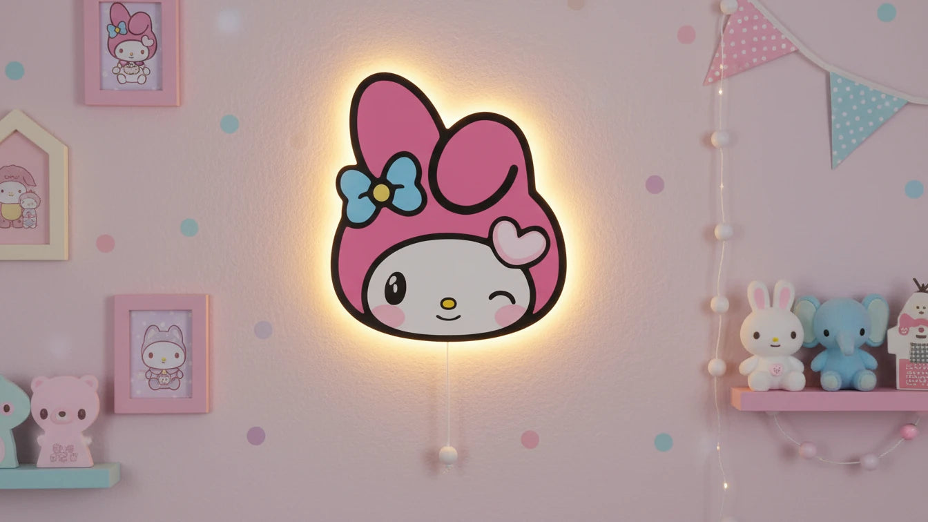 Melody Pilli Led Işıklı Bebek Odası Ahşap Duvar Dekoru - Gece Lambası – kız çocuk elbisesi