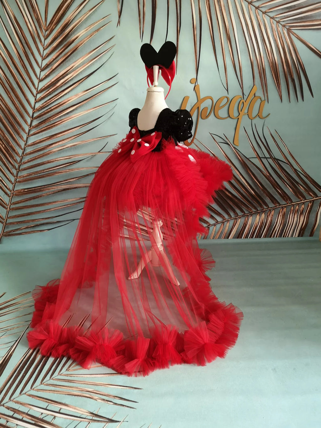 Kız Çocuk Mickey Mouse Kostümü TAÇ DAHİL- Çocuk Abiye Elbise -ipeqakids – kız çocuk elbisesi