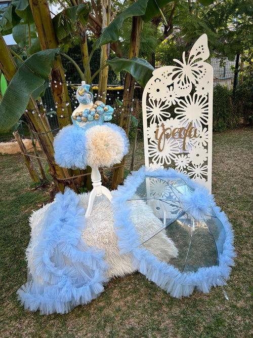 Bebe Mavi Bej Kız Çocuk Abiye - Bebek Parti Kostümü - ipeqakids – kız çocuk elbisesi