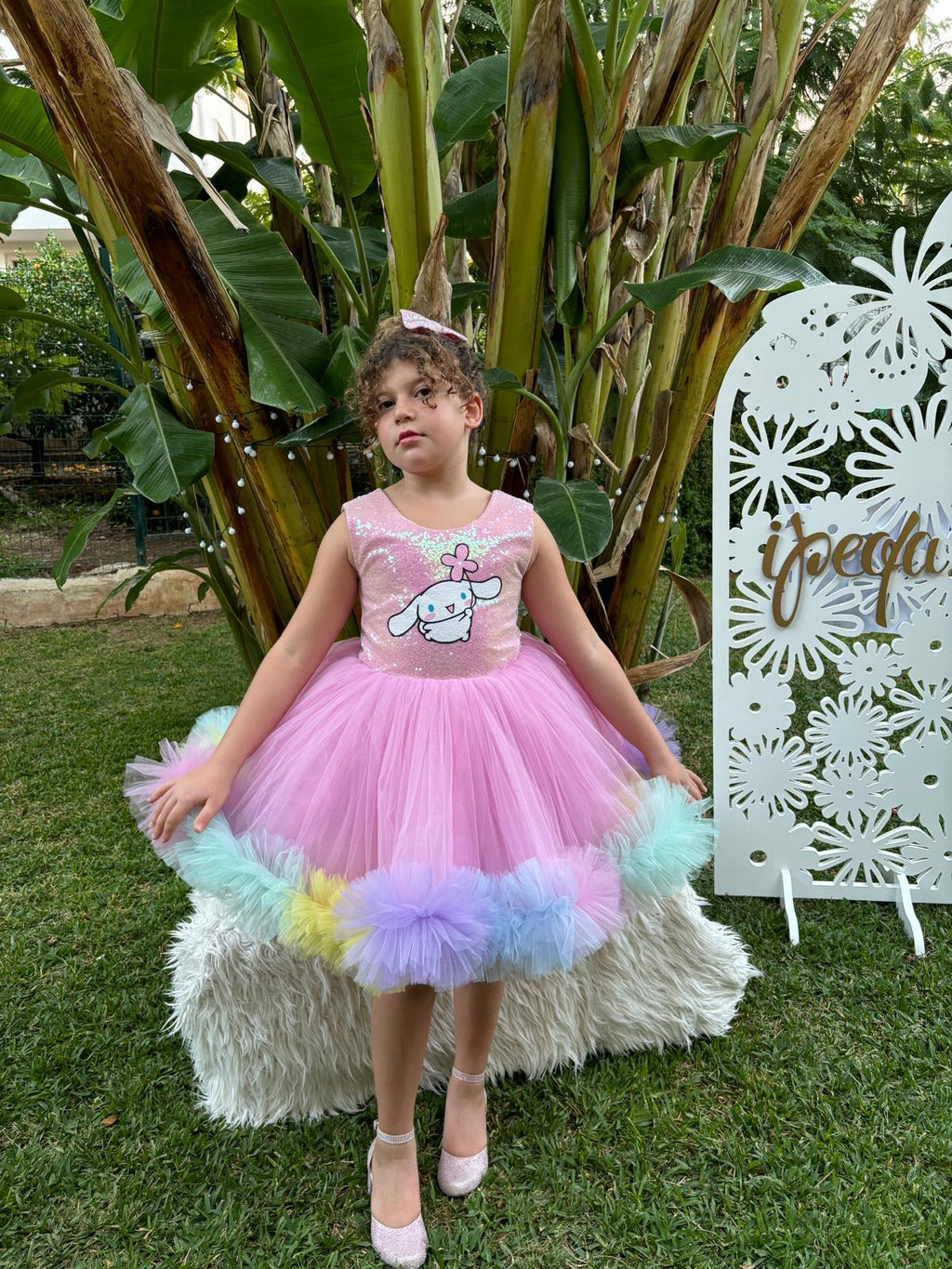 Cinnamoroll Temalı Kız Çocuk Abiye - Bebek Doğum Günü Elbisesi - ipeqakids – kız çocuk elbisesi