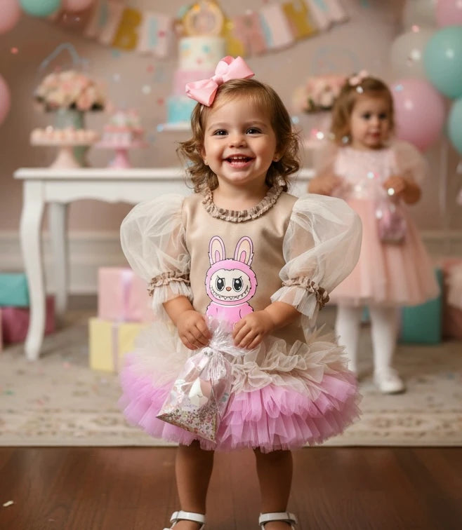 Labubu Temalı Kız Çocuk Elbisesi - ipeqakids – kız çocuk elbisesi