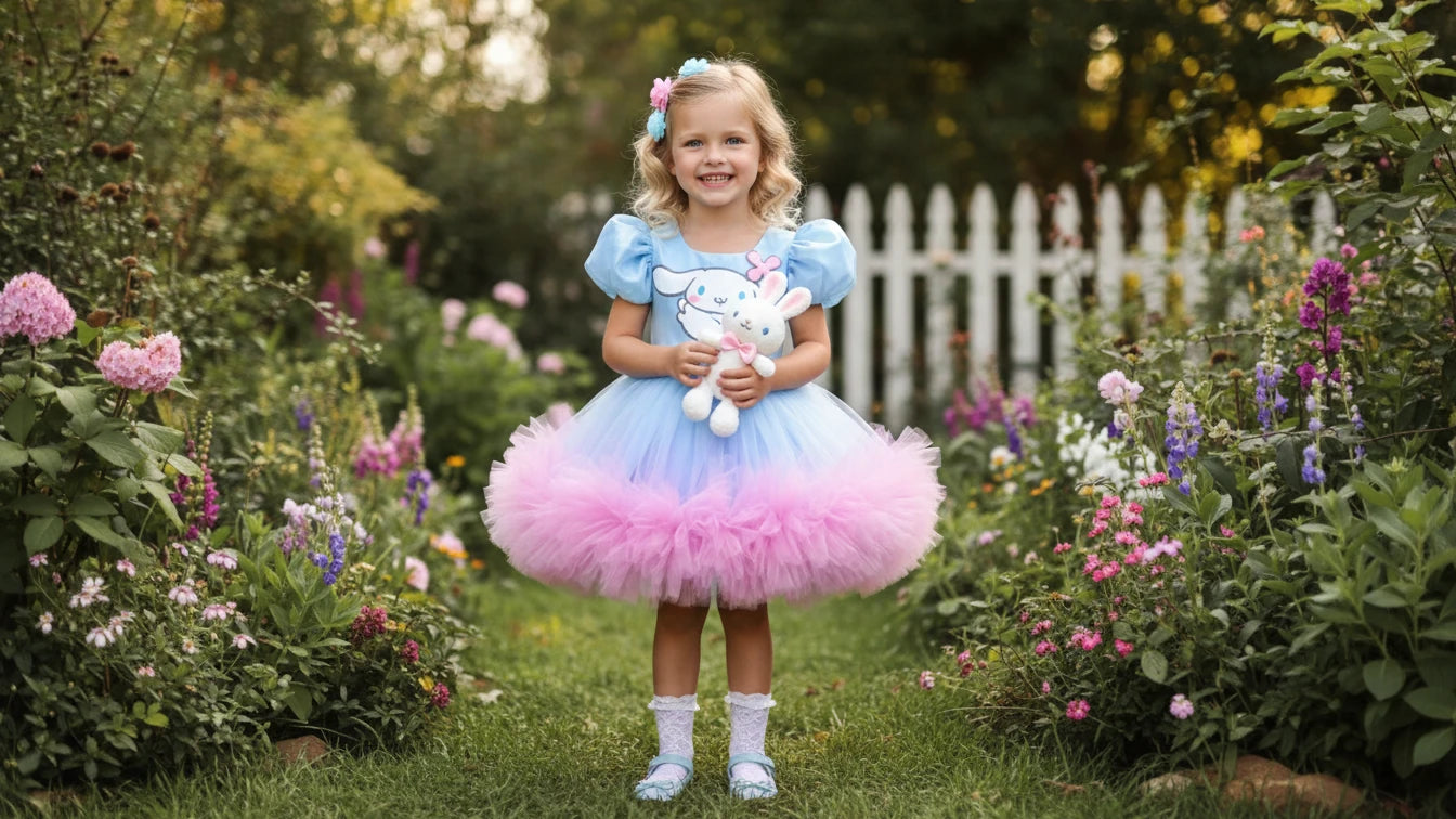 Cinnamoroll Kız Çocuk Abiye - Bebek Doğum Günü Elbisesi - ipeqakids – kız çocuk elbisesi