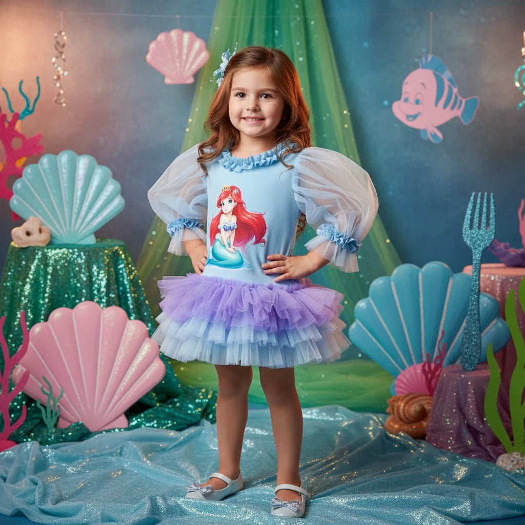 Ariel Denizkızı Kız Çocuk Elbisesi - ipeqakids – kız çocuk elbisesi