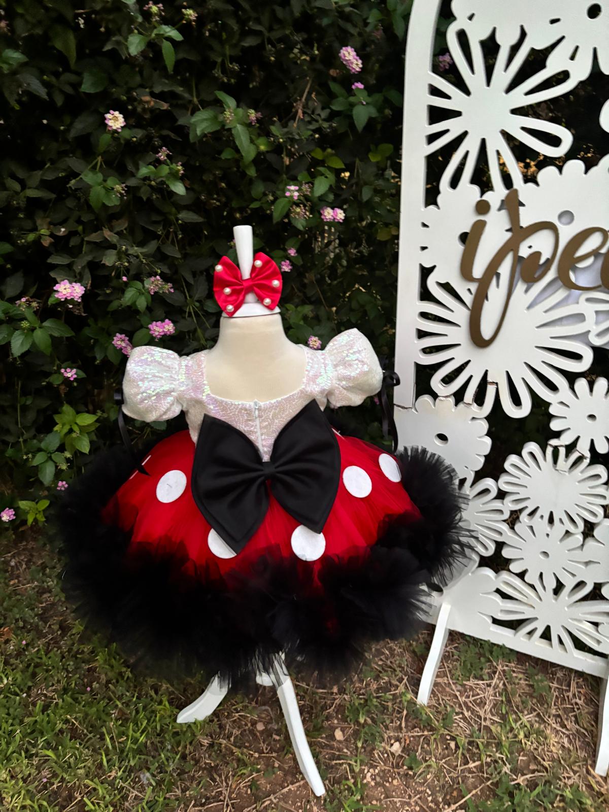 Minnie Mouse Kız Çocuk Kostümü - Bebek Doğum Günü Elbisesi - ipeqakids – kız çocuk elbisesi