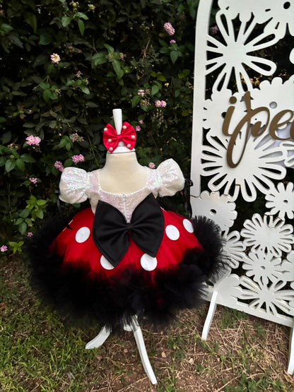 Minnie Mouse Kız Çocuk Kostümü - Bebek Doğum Günü Elbisesi - ipeqakids – kız çocuk elbisesi