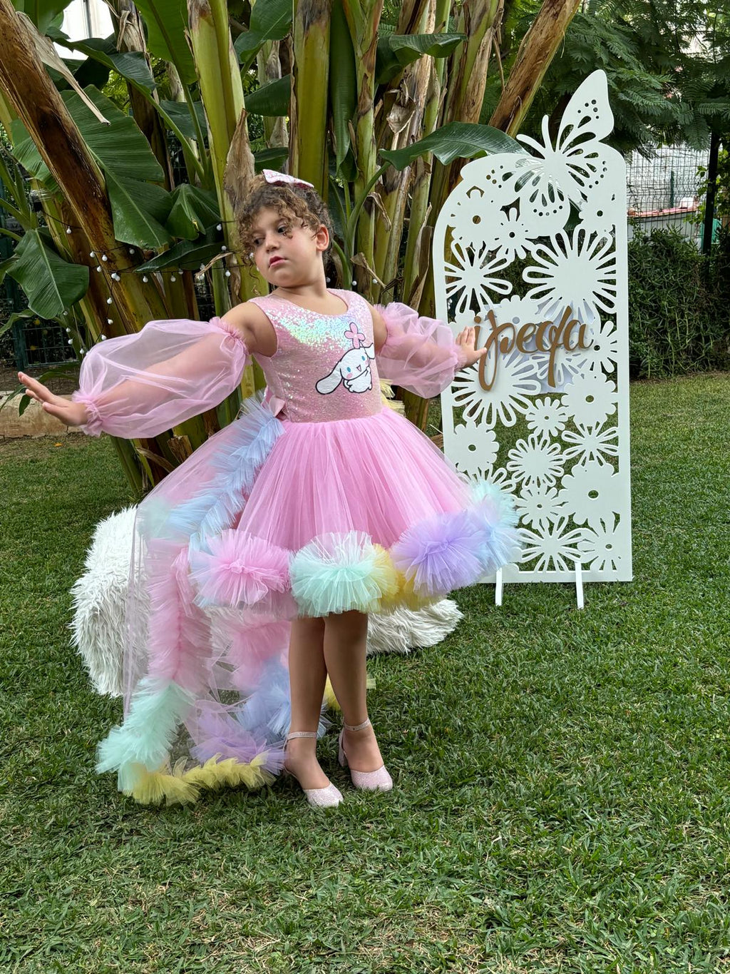 Cinnamoroll Temalı Kız Çocuk Abiye - Bebek Doğum Günü Elbisesi - ipeqakids – kız çocuk elbisesi