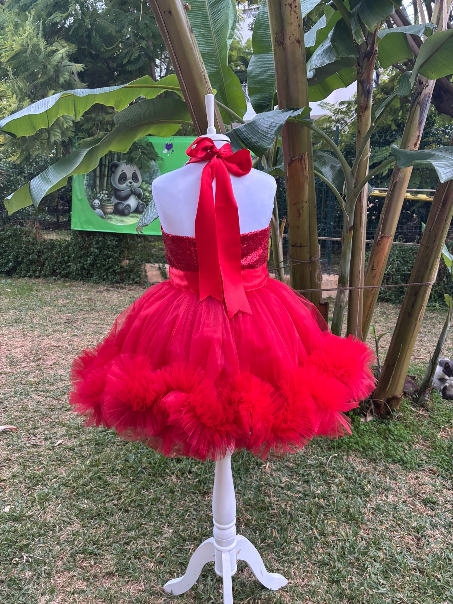 Kırmızı Payetli Kız Çocuk Abiye - Bebek Doğum Günü Elbisesi - ipeqakids – kız çocuk elbisesi