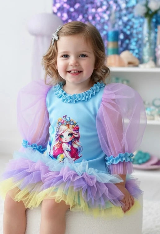 Denizkızı Temalı Kız Çocuk Elbisesi - ipeqakids – kız çocuk elbisesi