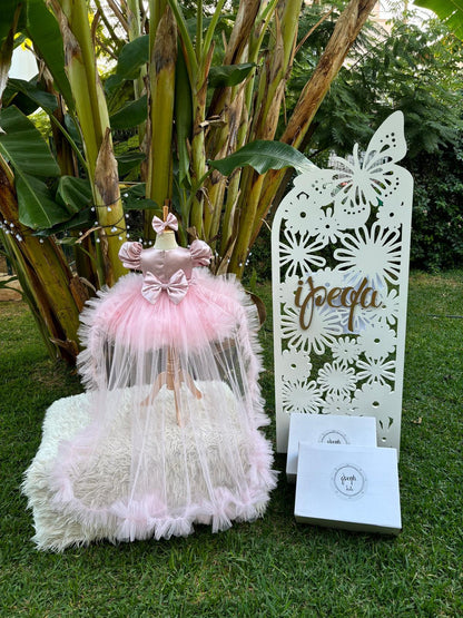 Pudra Pembe Kız Çocuk Abiye - Bebek Doğum Günü Elbisesi - ipeqakids – kız çocuk elbisesi