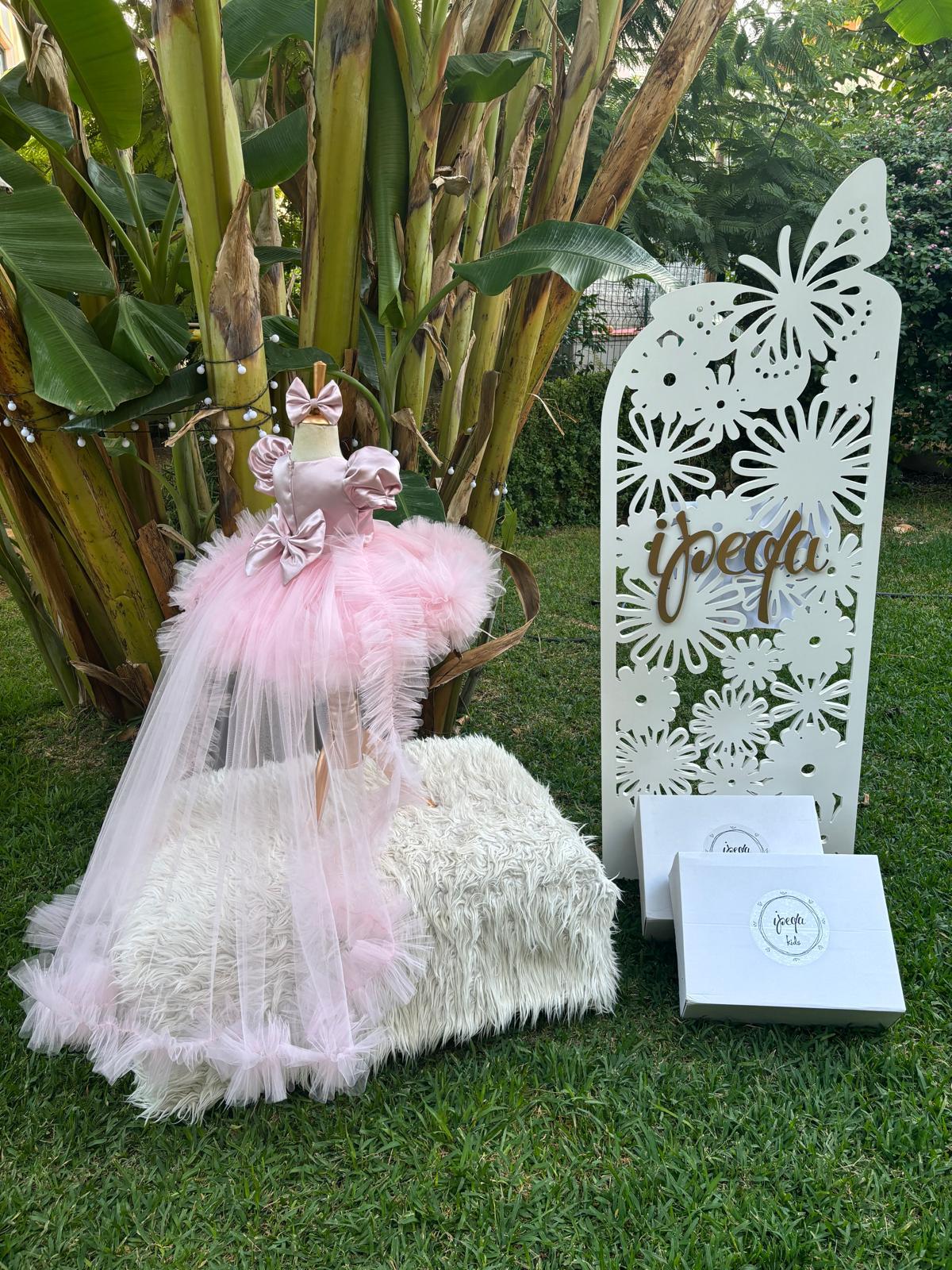 Pudra Pembe Kız Çocuk Abiye - Bebek Doğum Günü Elbisesi - ipeqakids – kız çocuk elbisesi