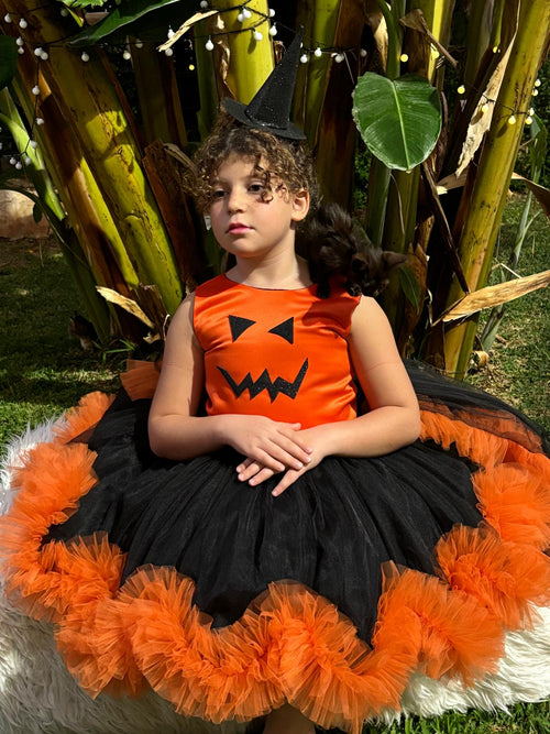 Cadılar Bayramı Balkabağı Kız Çocuk Kostüm - Bebek Doğum Günü Elbisesi - ipeqakids – kız çocuk elbisesi