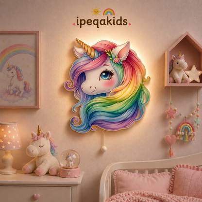 Unicorn LED Ahşap Gece Lambası Model 1