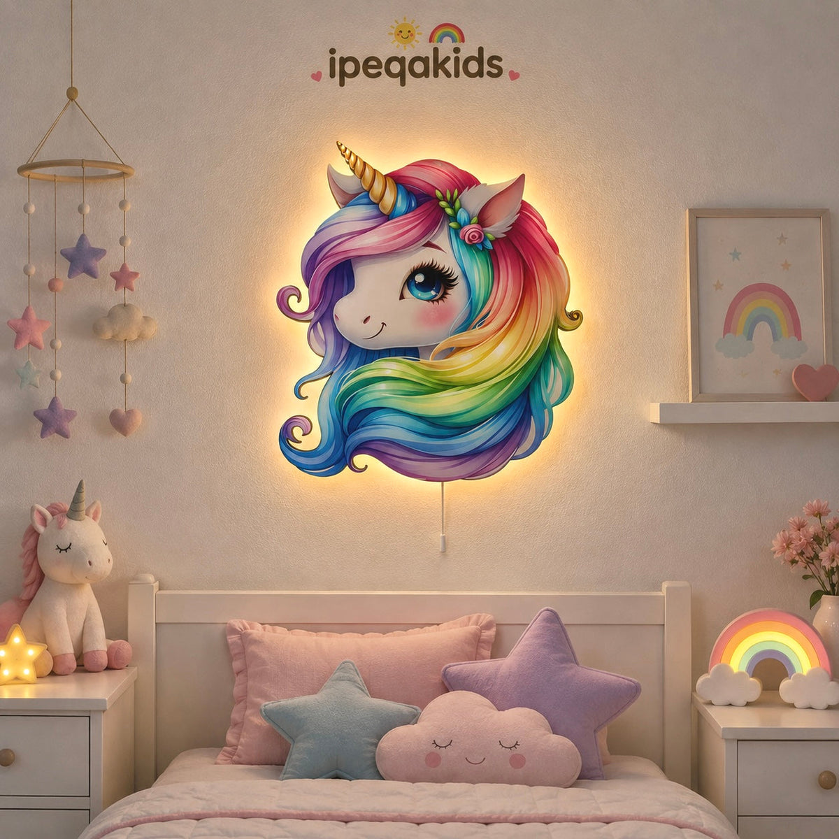 Unicorn LED Ahşap Gece Lambası Model 1