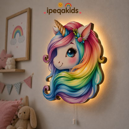 Unicorn LED Ahşap Gece Lambası Model 1