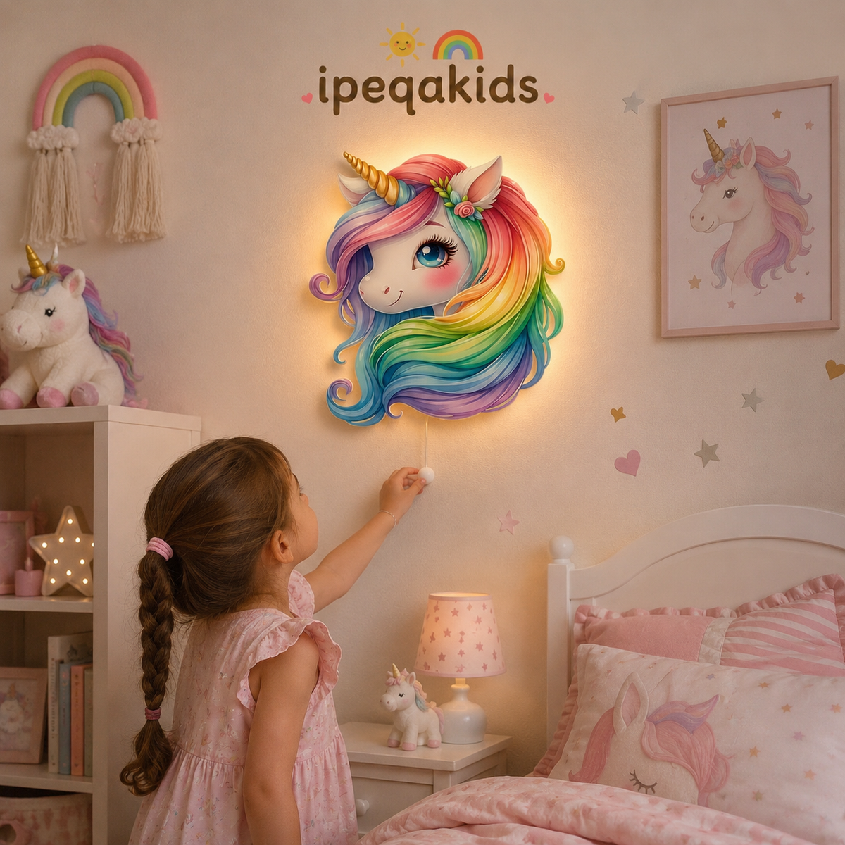 Unicorn LED Ahşap Gece Lambası Model 1