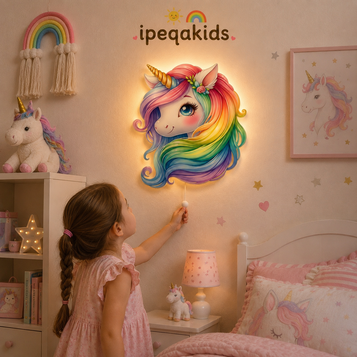 Unicorn LED Ahşap Gece Lambası Model 1