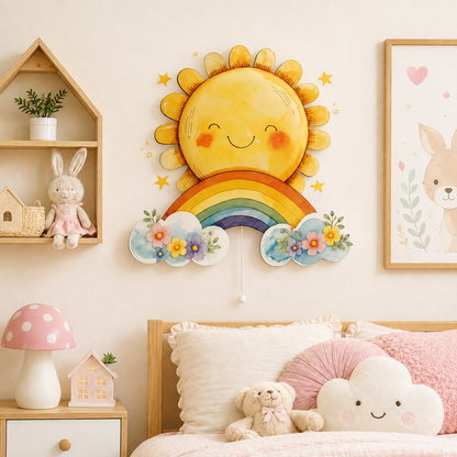 Güneş LED Ahşap Gece Lambası