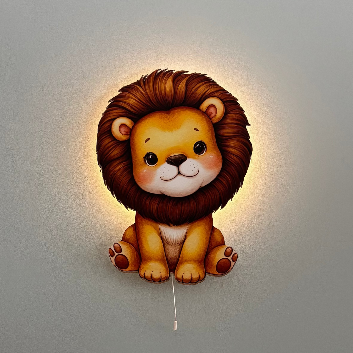 Aslan LED Ahşap Gece Lambası