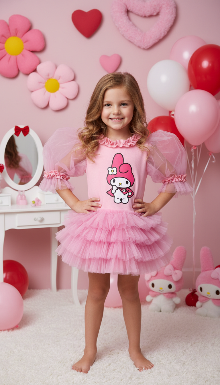 My Melody Baskılı Kız Çocuk Elbisesi - ipeqakids