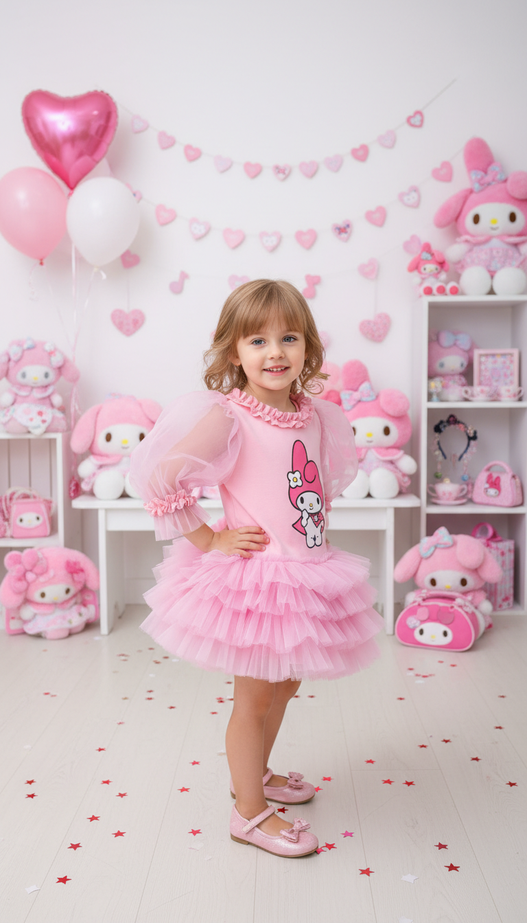 My Melody Baskılı Kız Çocuk Elbisesi - ipeqakids