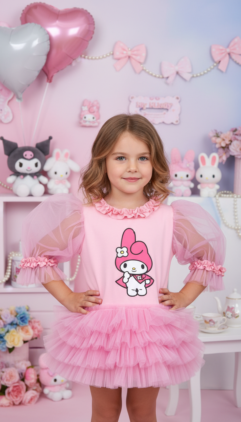 My Melody Baskılı Kız Çocuk Elbisesi - ipeqakids
