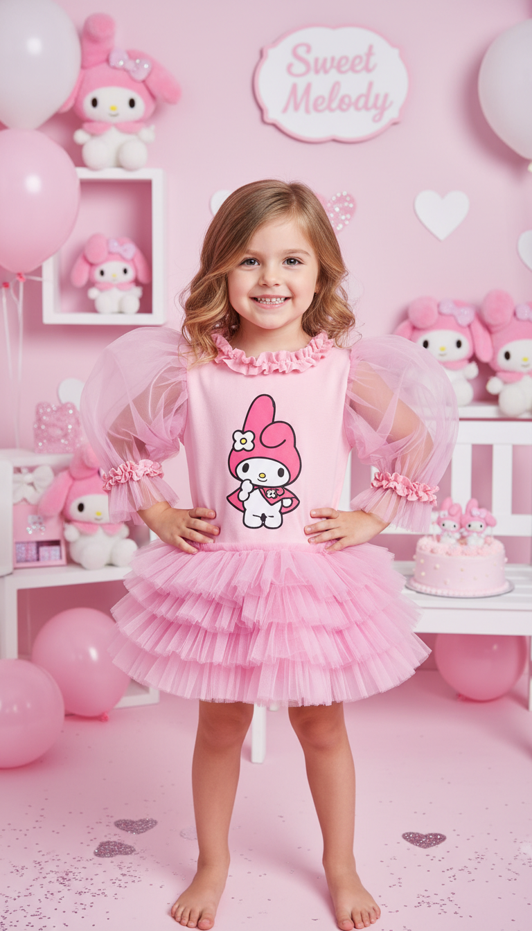 My Melody Baskılı Kız Çocuk Elbisesi - ipeqakids