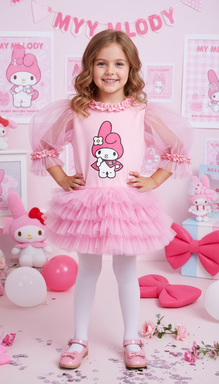 My Melody Baskılı Kız Çocuk Elbisesi - ipeqakids