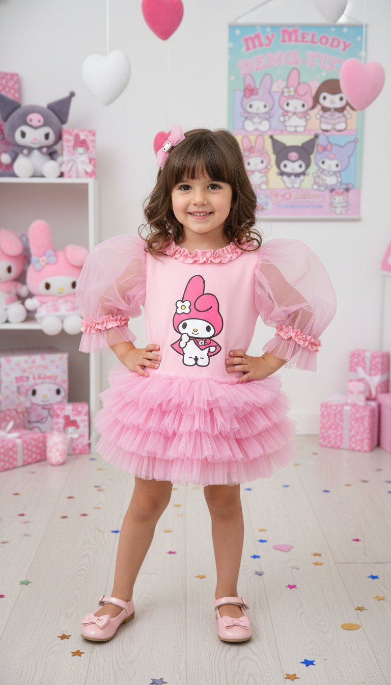My Melody Baskılı Kız Çocuk Elbisesi - ipeqakids