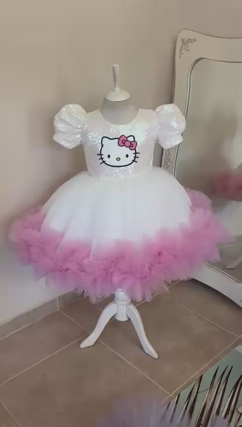 Barbie Kız Çocuk Abiye - Bebek Doğum Günü Elbisesi - ipeqakids